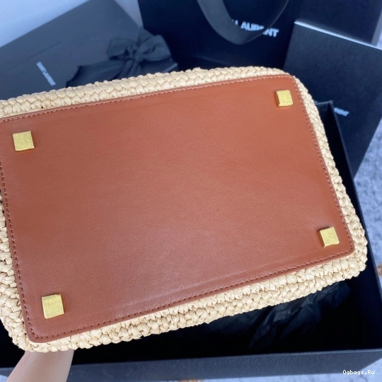 bag-20*25*16CM raffia 37 YSL leather-trimmed Le bucket 0812